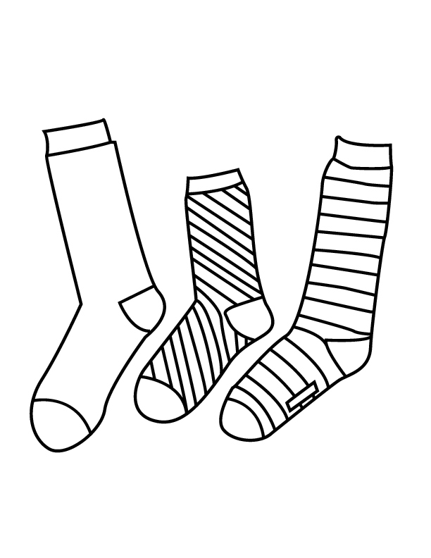 637 Cartoon Printable Socks Coloring Pages with Animal character
