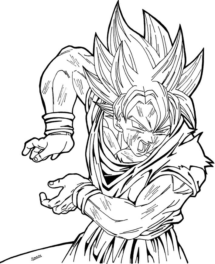 Son Goku Coloring Pages at GetColorings.com | Free ...