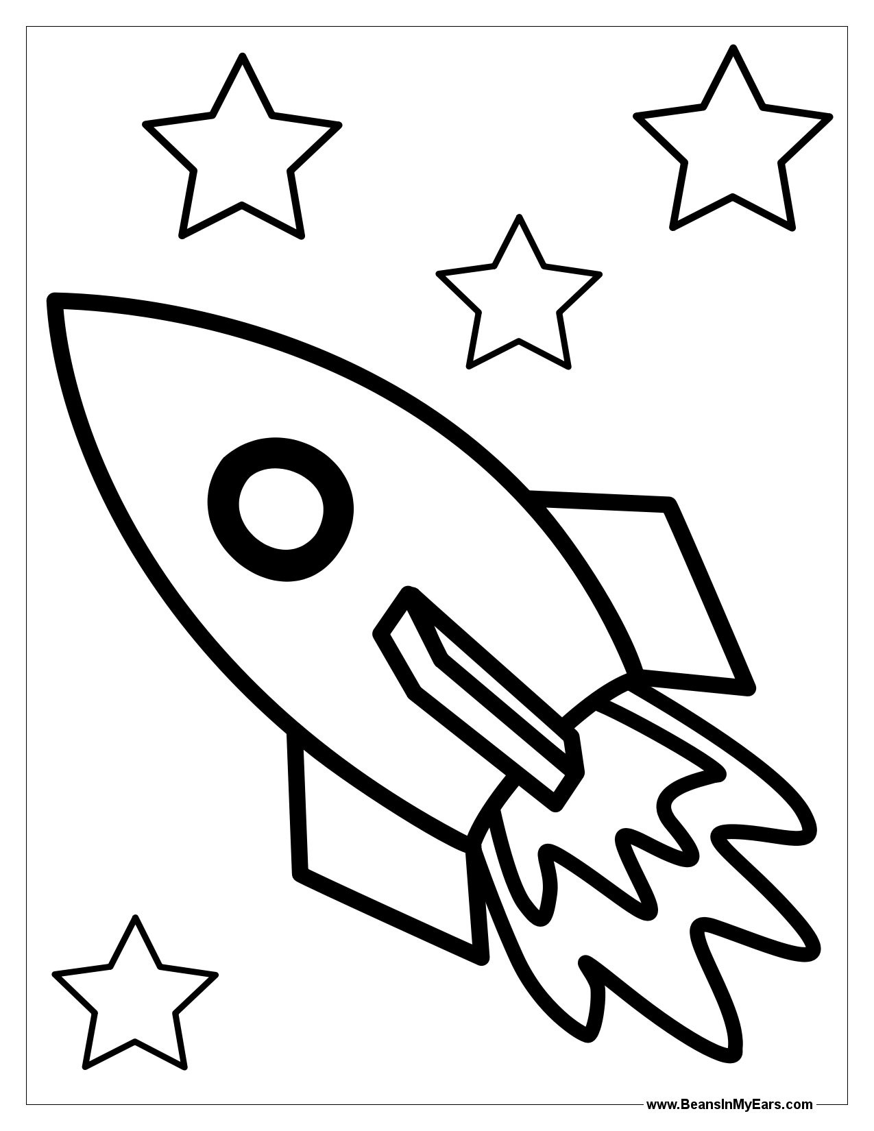 Space Rocket Coloring Page at Free printable