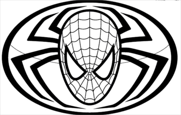 Spiderman Face Coloring Page at Free