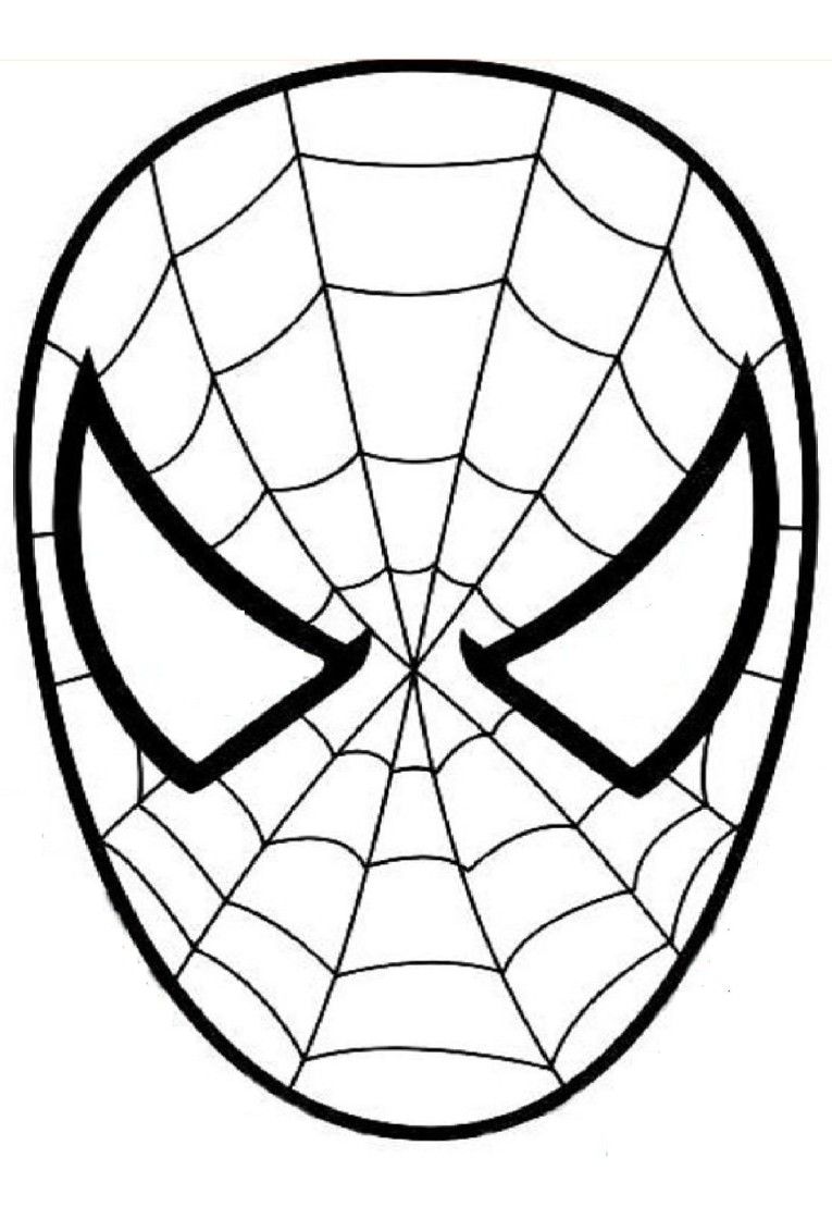 Spiderman Face Coloring Page at Free