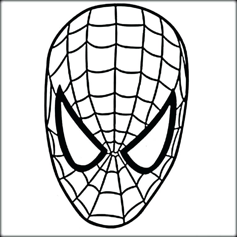 Spiderman Mask Coloring Page at Free