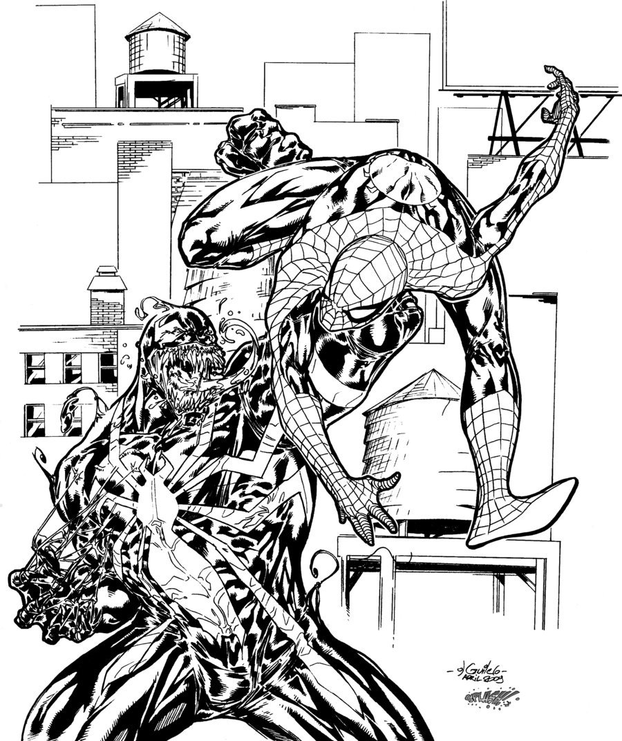 Spiderman Vs Venom Coloring Pages at GetColorings.com   Free printable ...