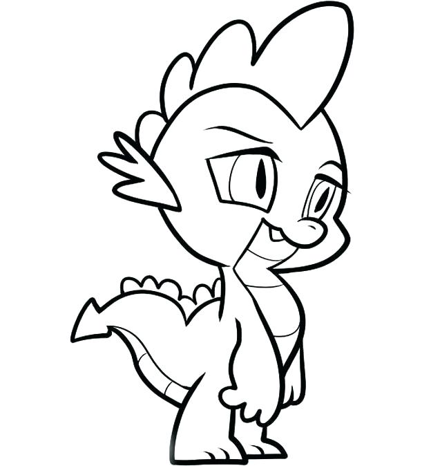 My Little Pony Spike Coloring Pages Coloriage Spike Imprimer 
