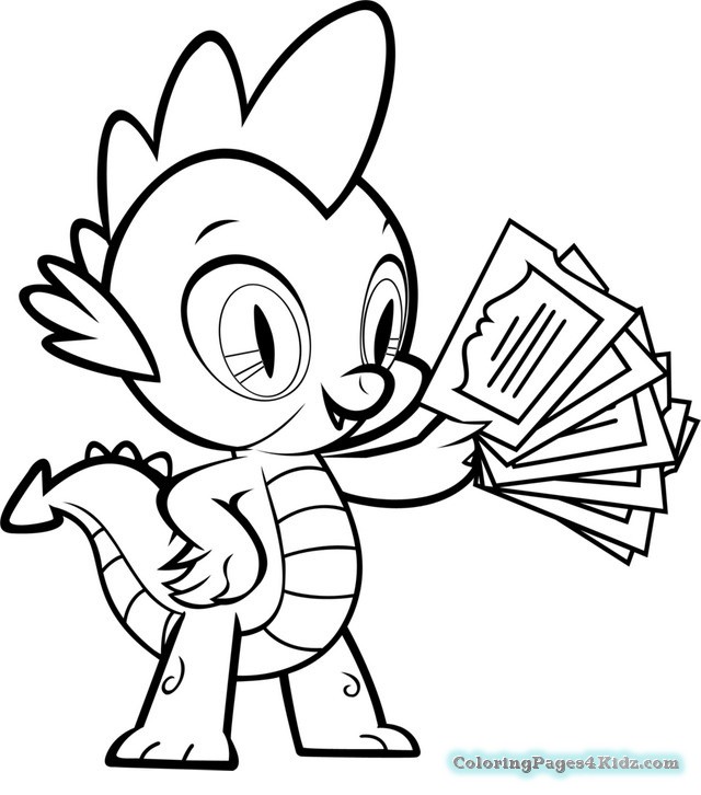 My Little Pony Spike Coloring Pages Coloriage Spike Imprimer 