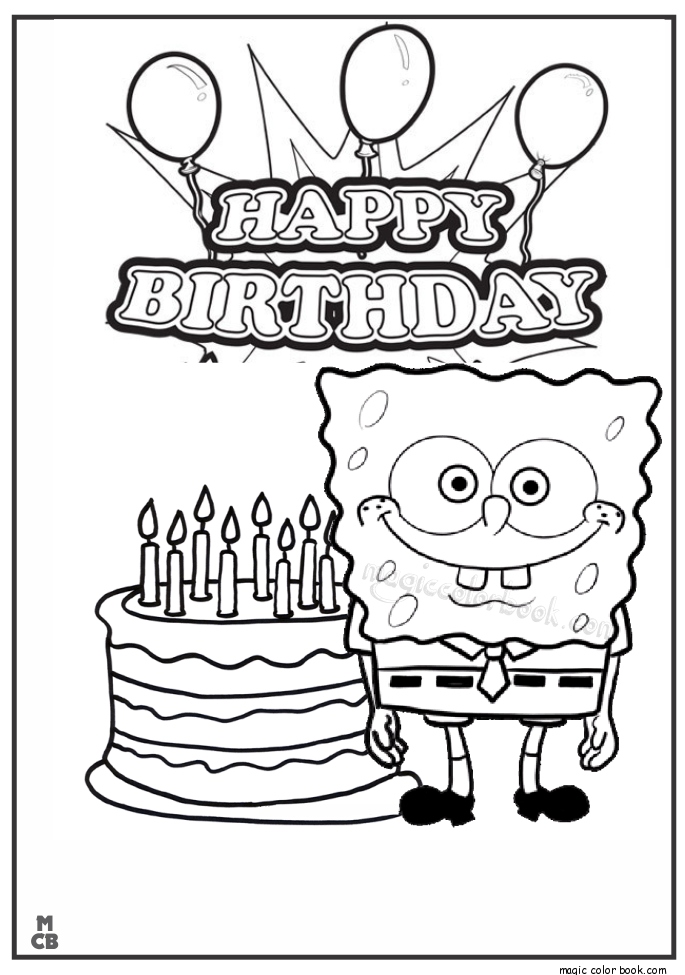 Spongebob Birthday Coloring Pages at GetColorings.com | Free printable