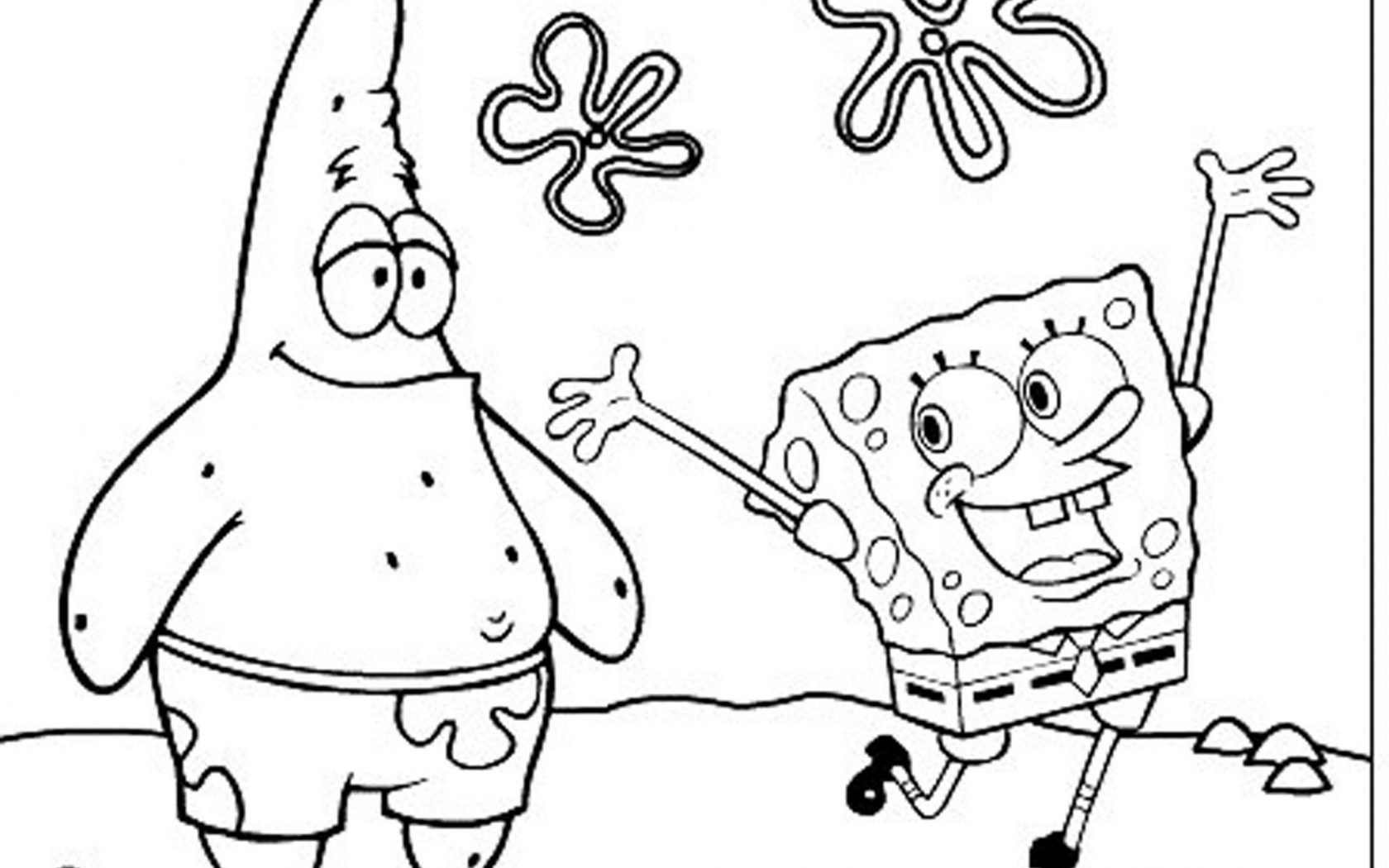 easy spongebob coloring pages
