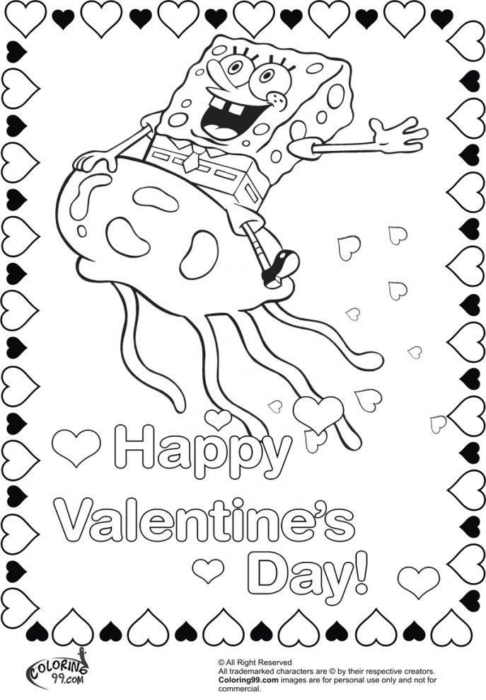 Spongebob Valentines Day Coloring Pages At GetColorings Free Printable Colorings Pages To