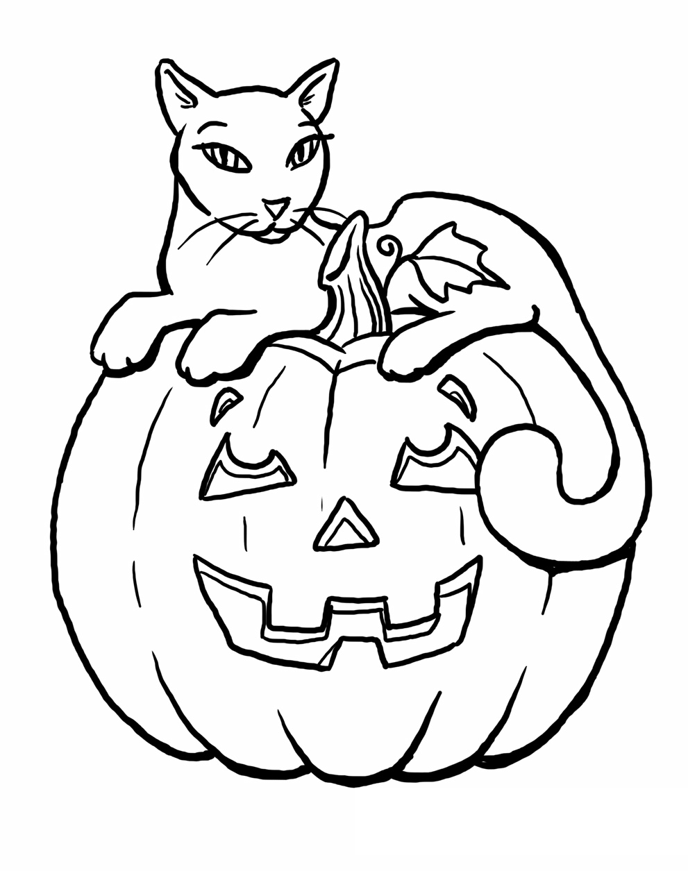 Spooky Cat Coloring Pages At GetColorings Free Printable 
