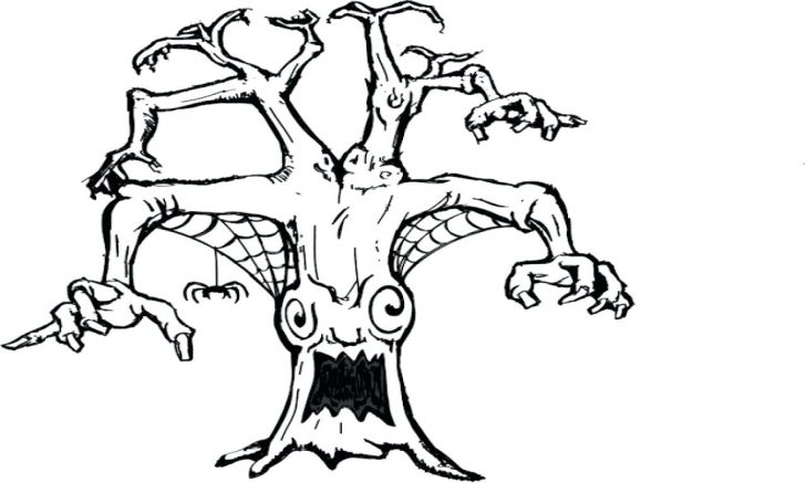 Scary Tree Pages M Coloring Pages