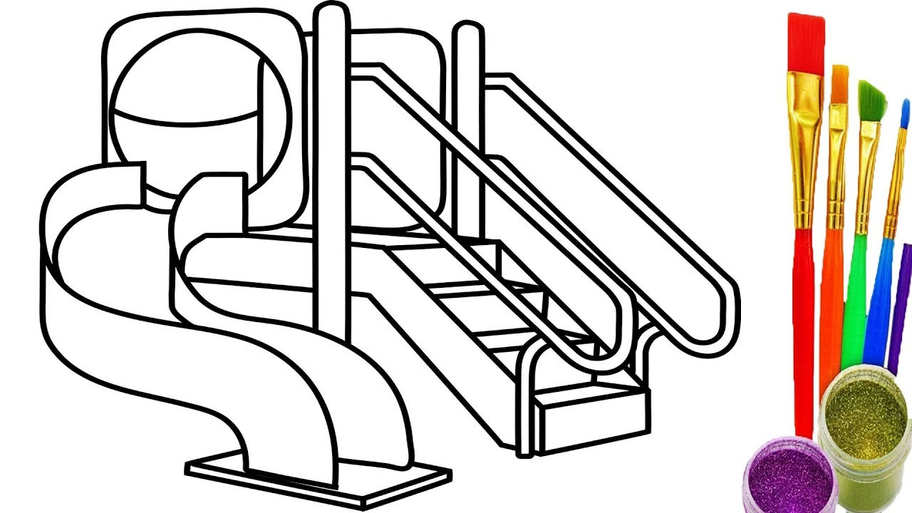 Рисунок раскраска детская площадка