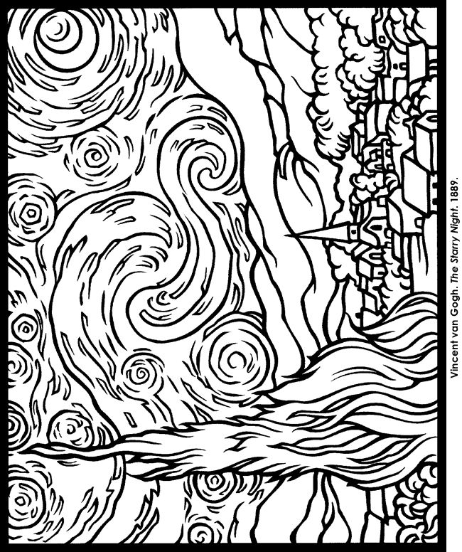 Starry Night Coloring Page at GetColorings com Free printable