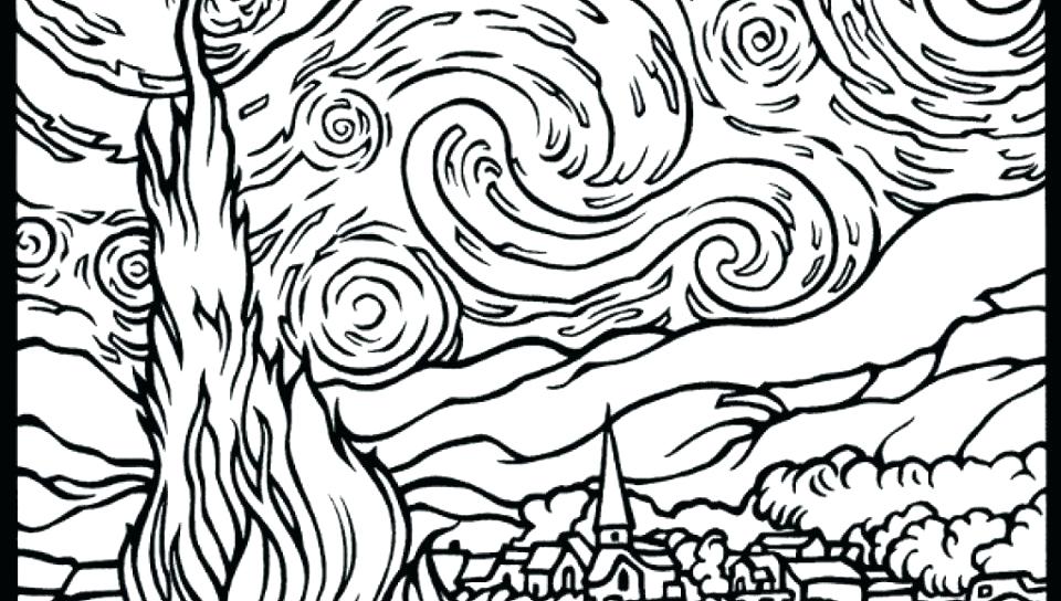 Starry Night Coloring Page at GetColorings.com | Free printable