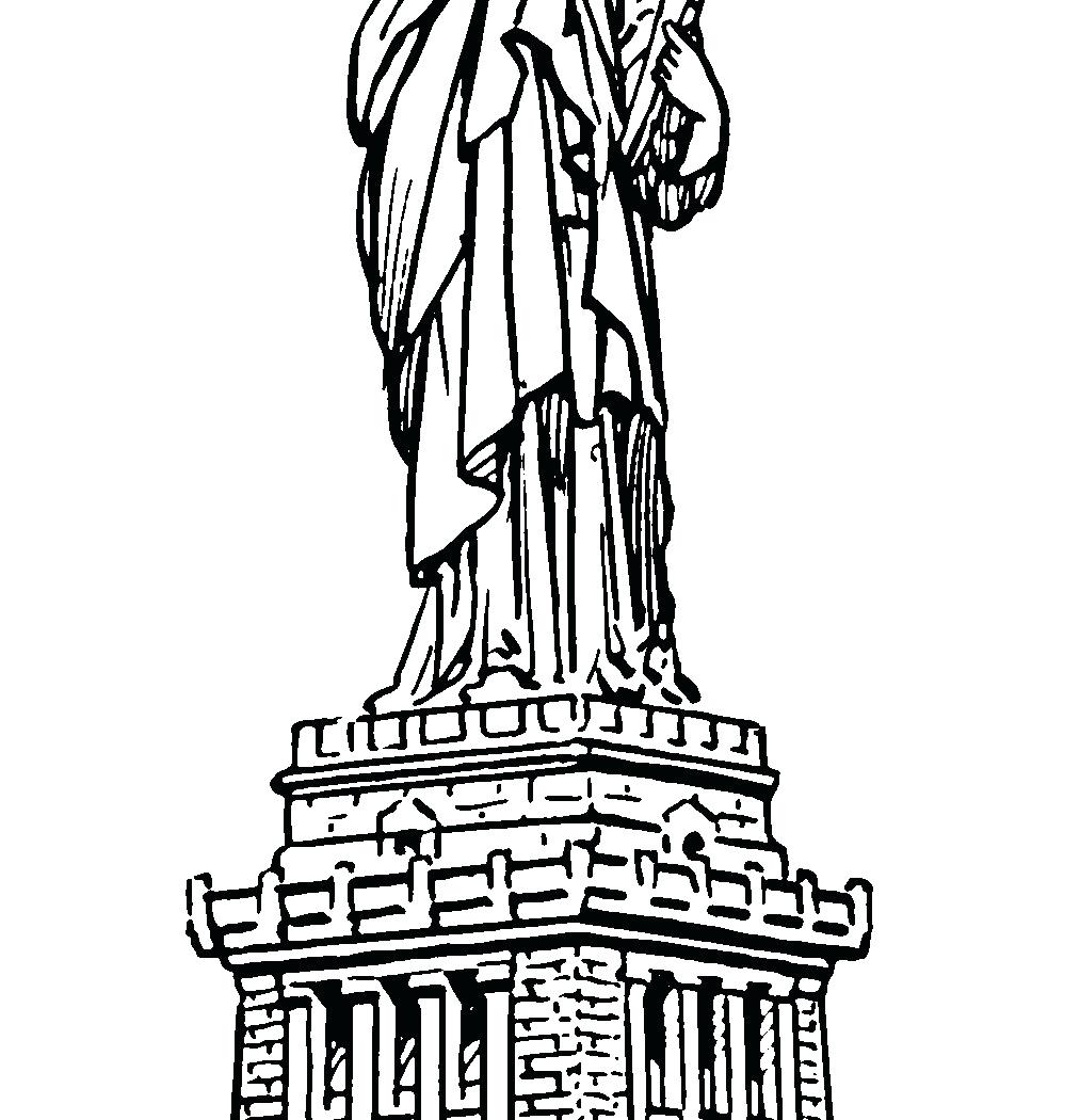 Statue Liberty Coloring Page Sketch Coloring Page