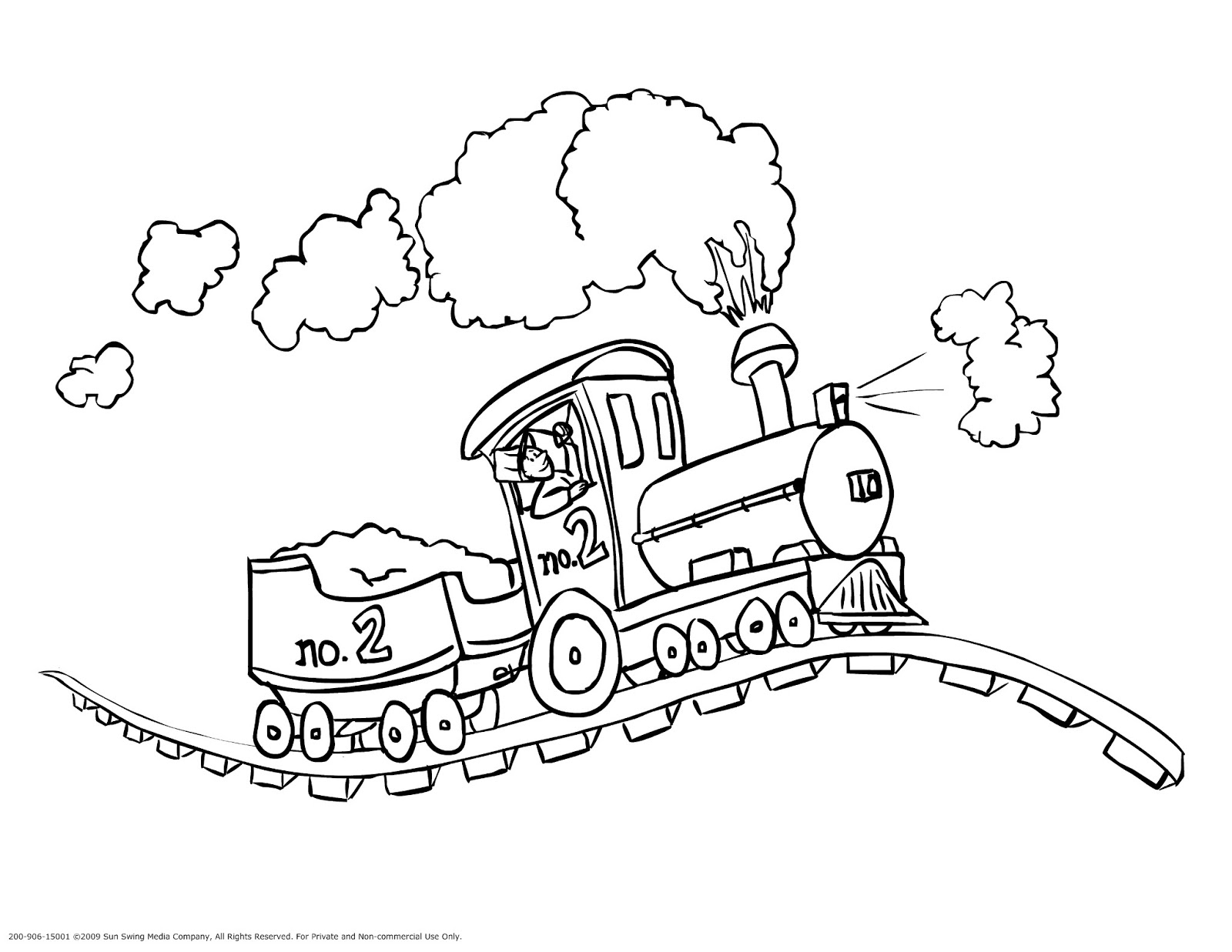 791 Animal Steam Locomotive Coloring Page for Adult
