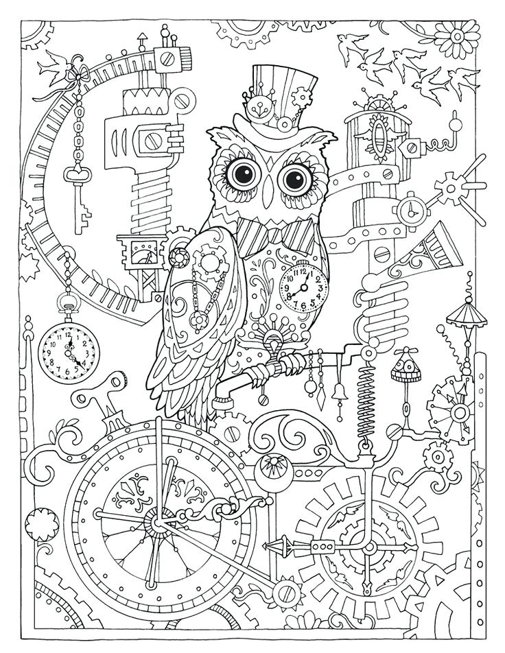Steampunk Coloring Pages For Adults at Free