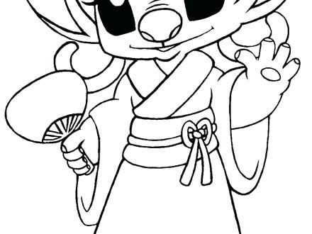 Stitch and Angel Coloring Page