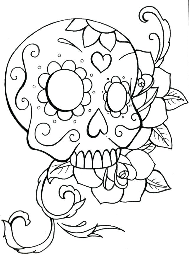 Sugar Skull Coloring Pages Pdf Free Download at GetColorings.com | Free