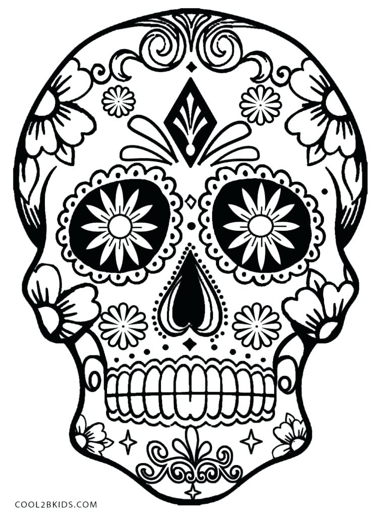 Sugar Skull Coloring Pages Pdf Free Download at