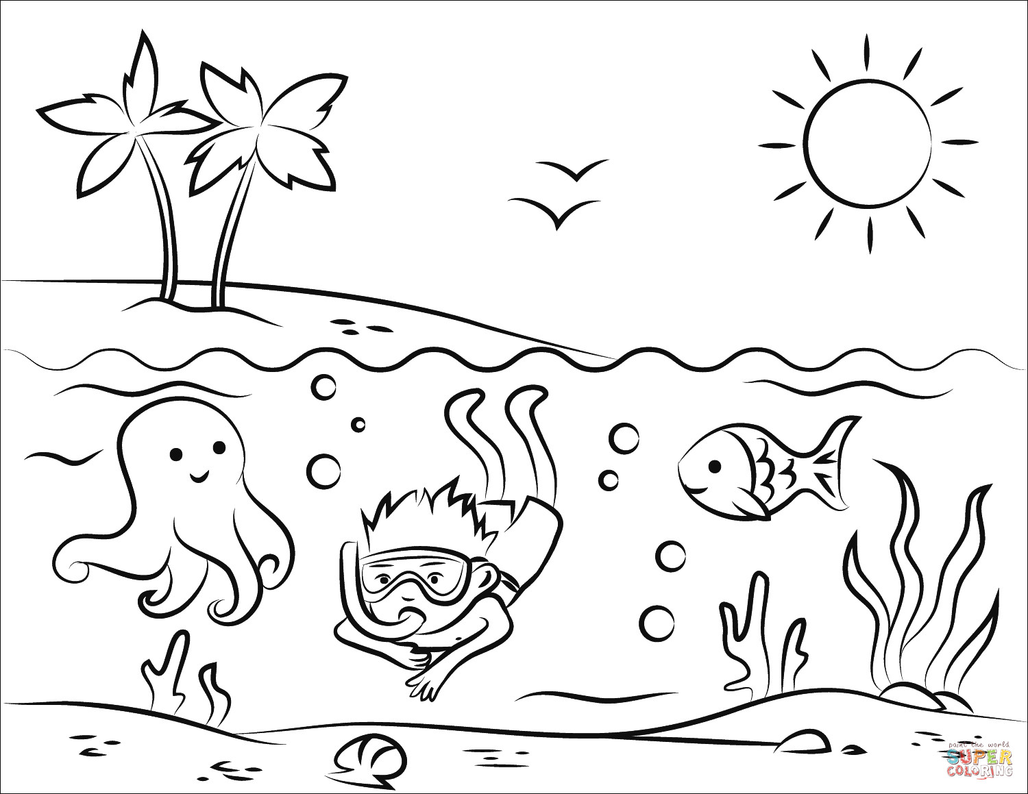 1500x1159 Incredible Summer Beach Coloring Pages Pict Of Trends And Scene