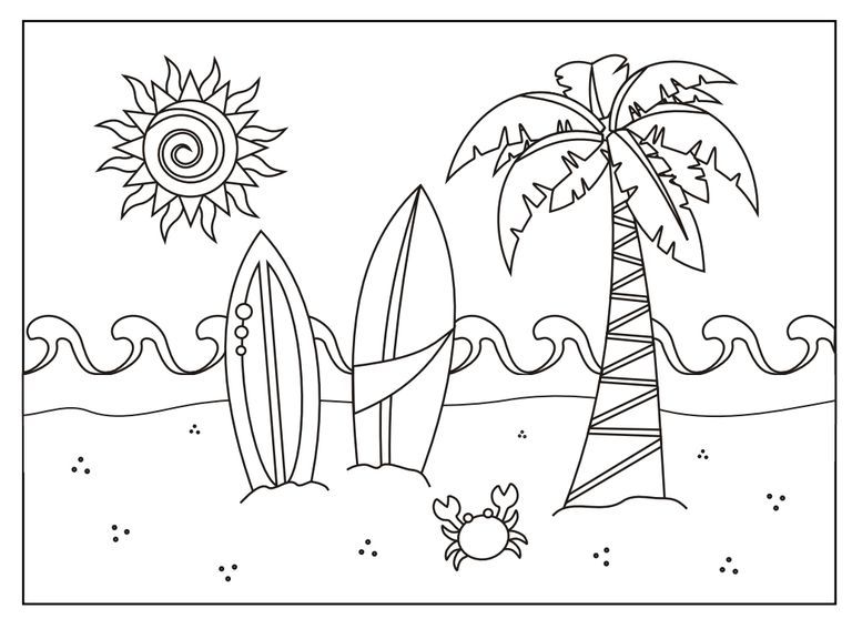 768x558 Free Printable Summer Coloring Pages Trend