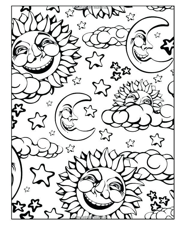 Sun And Moon Coloring Pages at Free printable