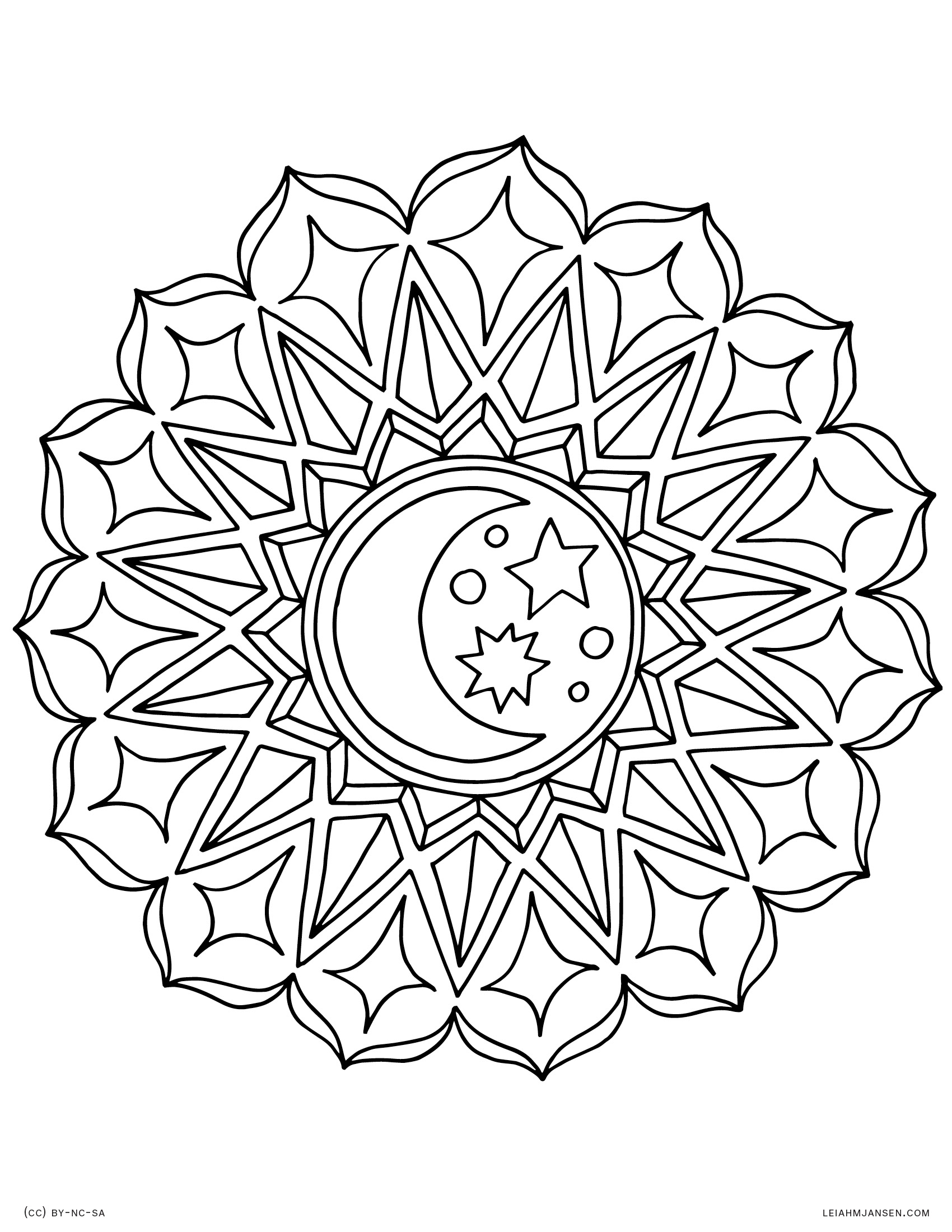 Sun And Moon Mandala Coloring Pages At Free
