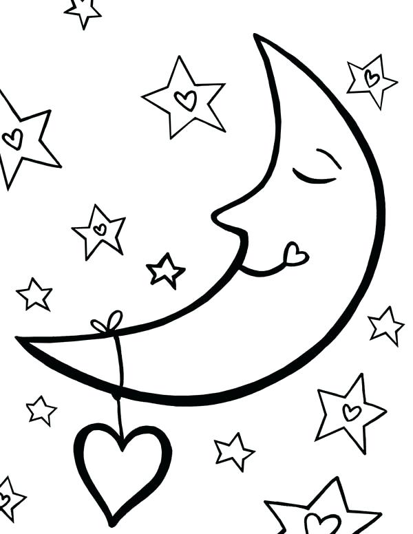 Sun Moon Stars Coloring Pages at Free printable