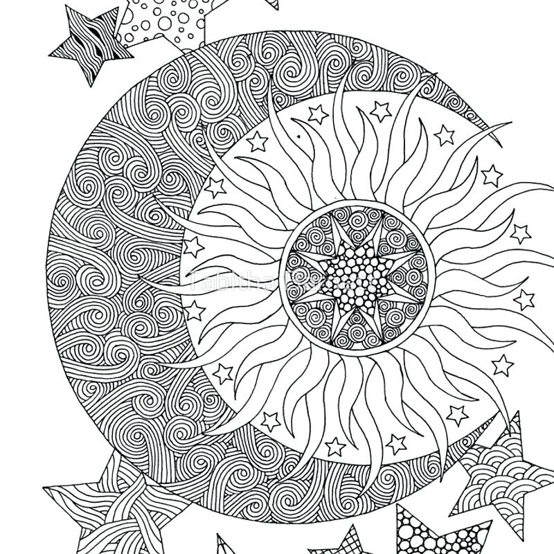 Sun Moon Stars Coloring Pages At GetColorings Free Printable 