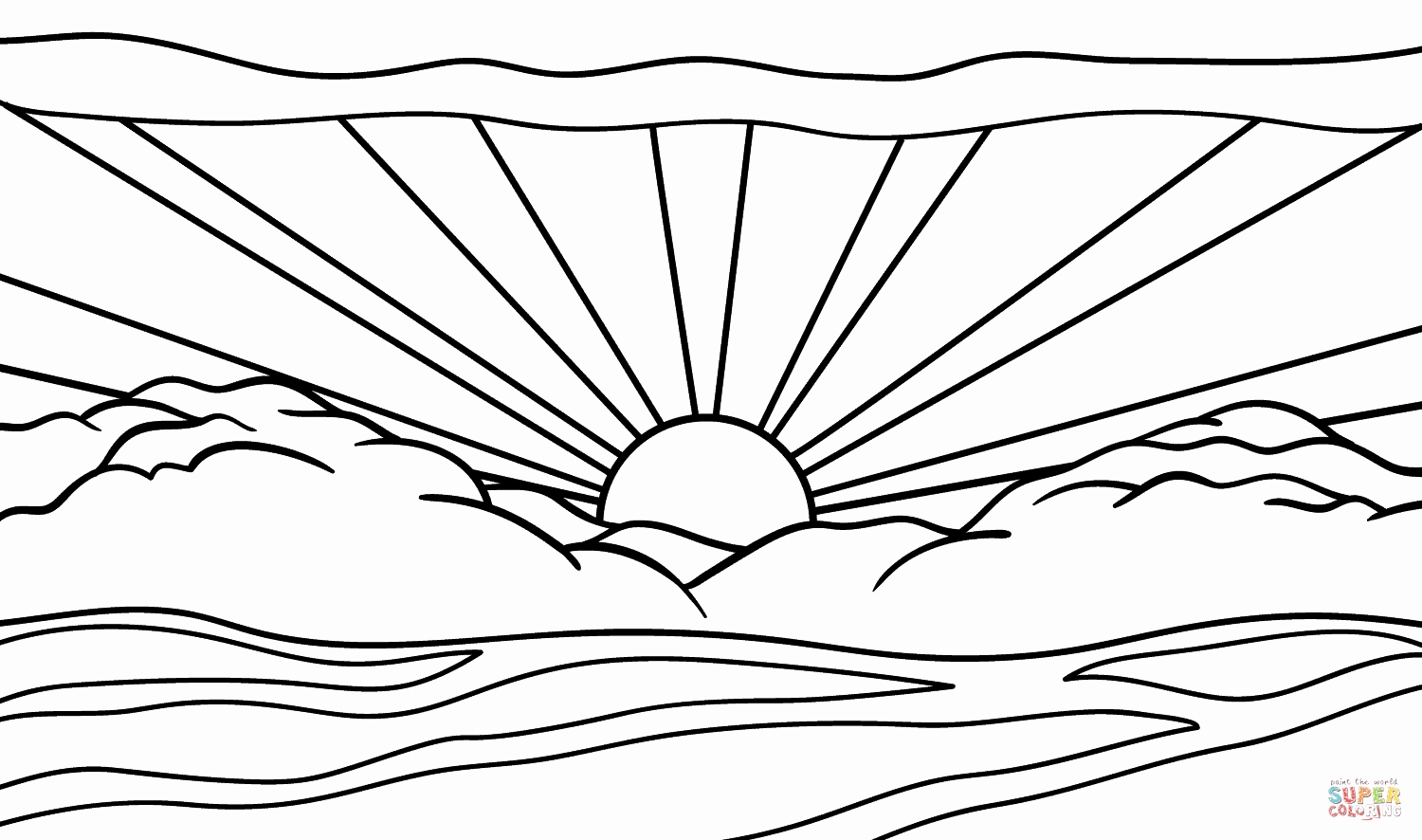 Sunrise Coloring Page at GetColorings.com | Free printable ...