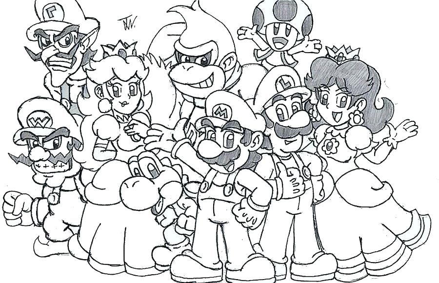 super mario characters coloring pages at getcolorings