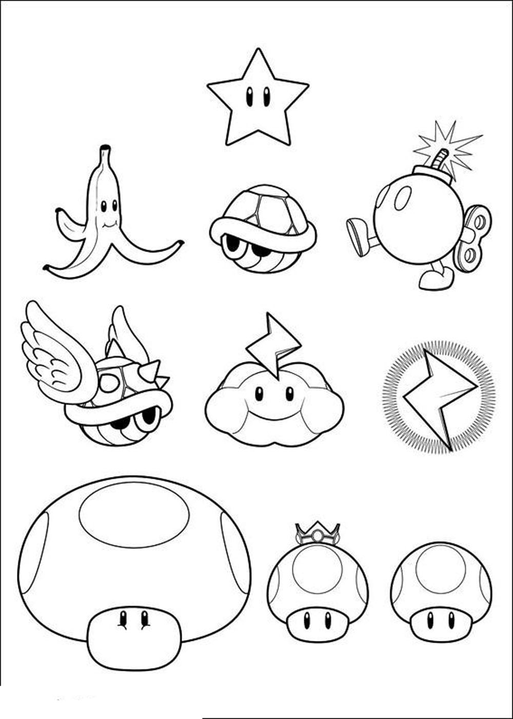 Super Mario Characters Coloring Pages at Free