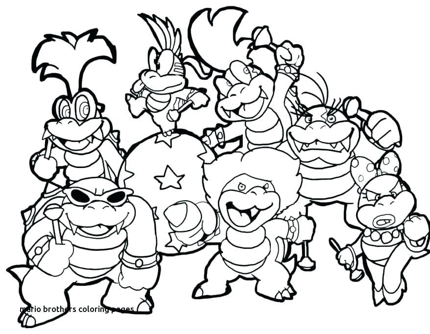 878x682 Super Mario Coloring Page For Brothers Pages
