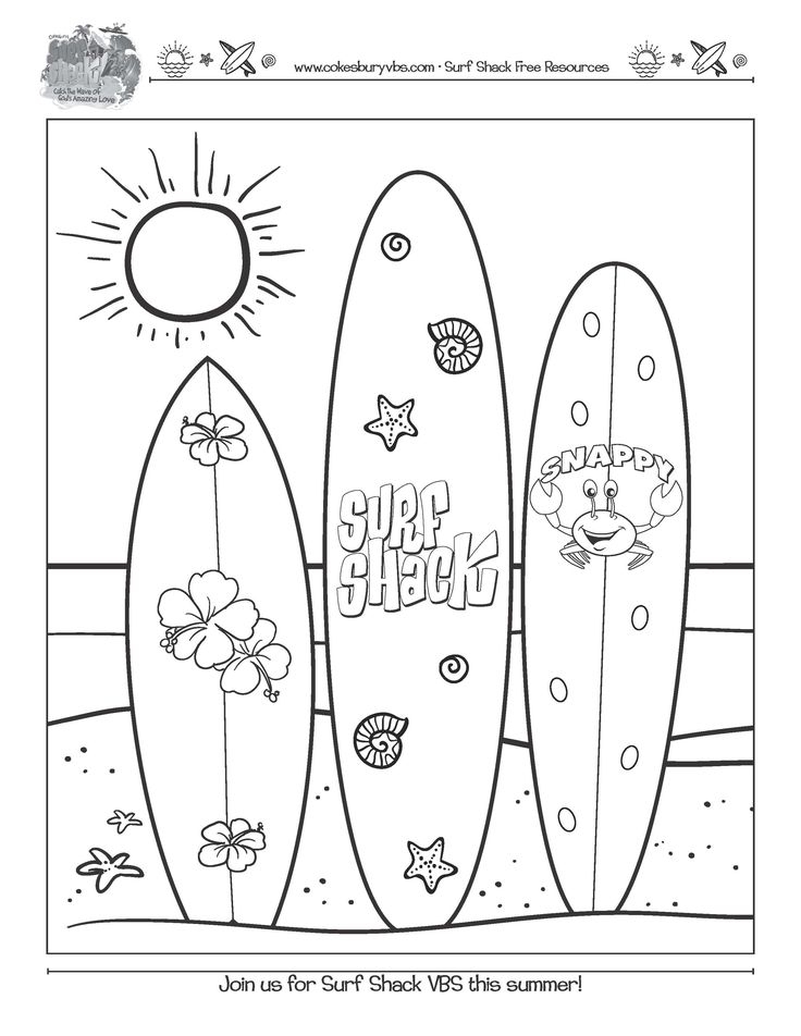 Surfboard Coloring Page at Free printable colorings