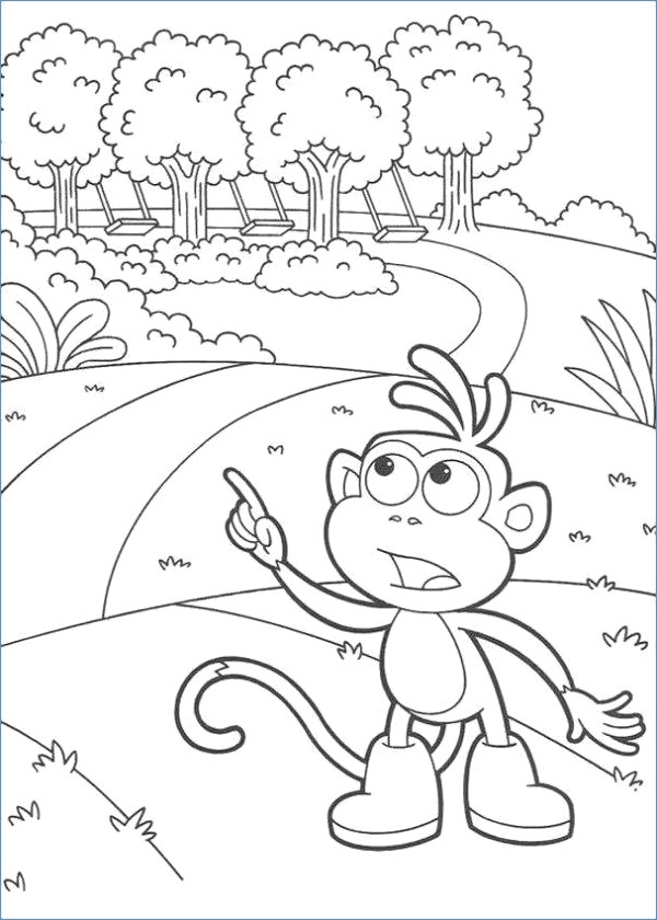 Swinging Monkey Coloring Page at GetColorings.com | Free printable