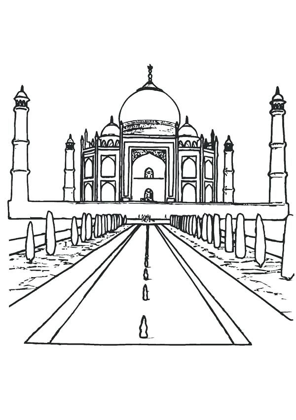 Taj Mahal Coloring Page At GetColorings Free Printable Colorings 