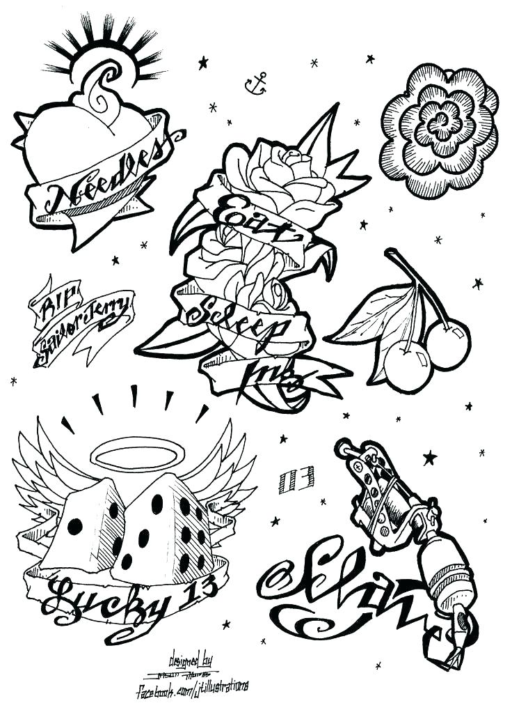 Tattoo Art Coloring Pages at Free printable