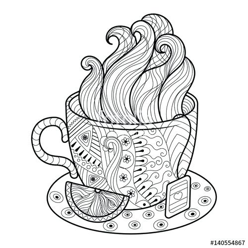 Tea Cup Coloring Page at GetColorings.com | Free printable colorings