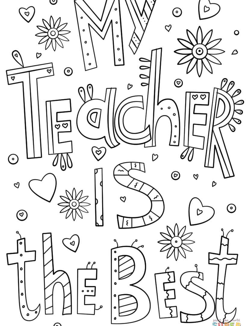 Teacher Appreciation Coloring Pages Printable At GetColorings Free Printable Colorings
