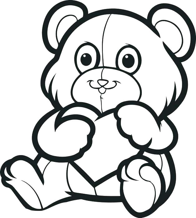 Teddy Bear Holding A Heart Coloring Pages at GetColorings.com | Free