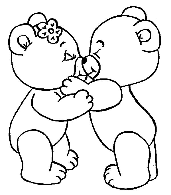 Teddy Bear With Heart Coloring Pages at GetColoringscom