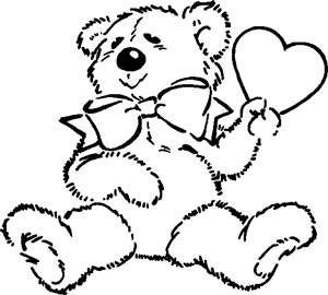 Teddy Bear With Heart Coloring Pages at GetColorings.com | Free