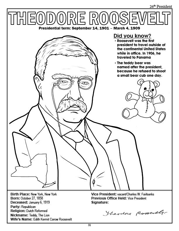 Teddy Roosevelt Coloring Pages At GetColorings Free Printable