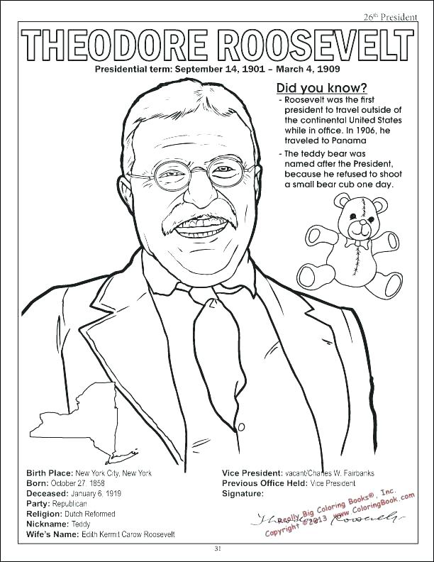 Teddy Roosevelt Coloring Pages at GetColorings.com | Free printable