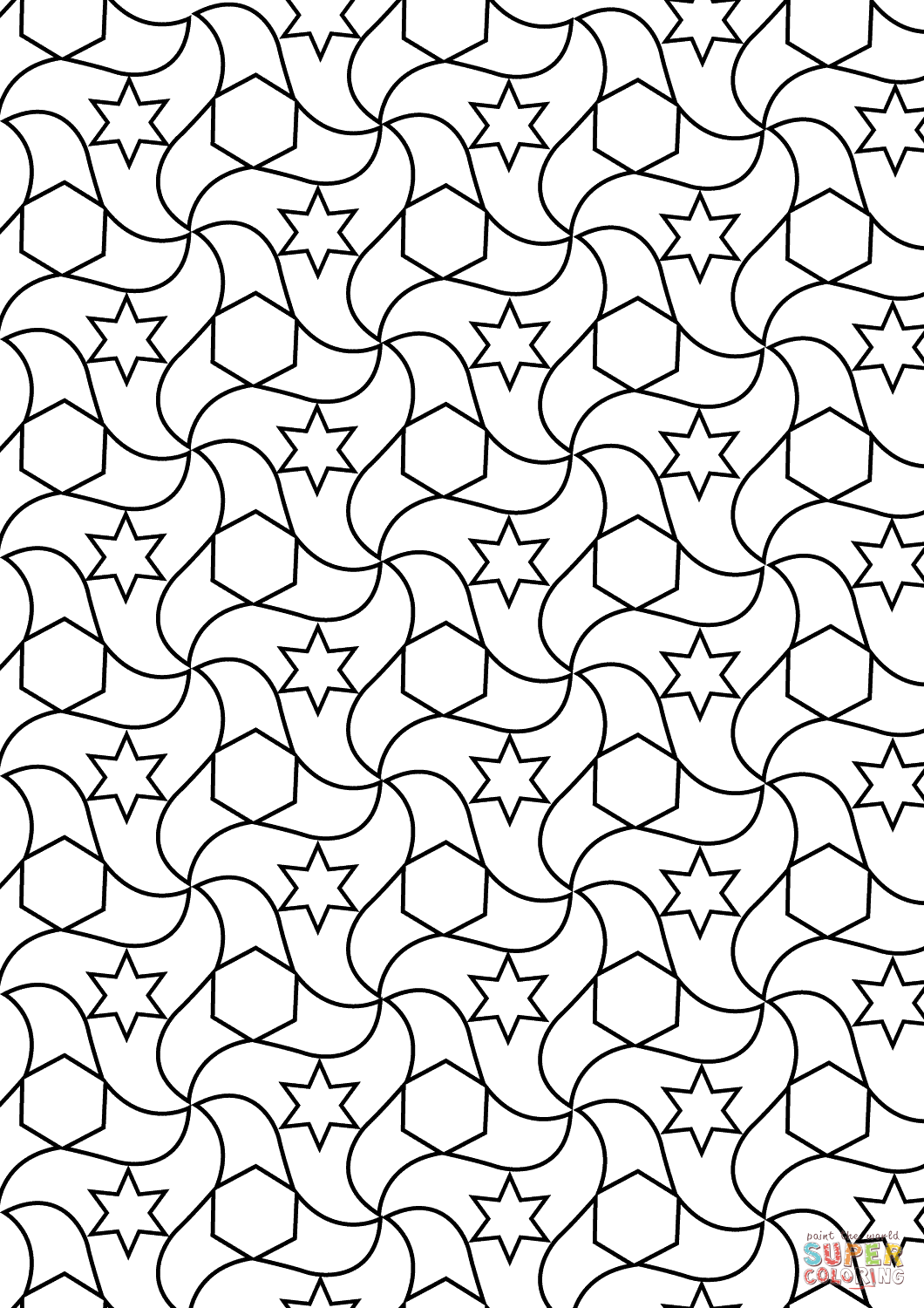 Tessellation Coloring Pages Free Printable at Free