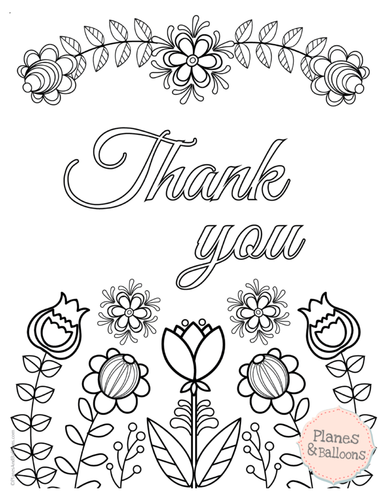 Thank You Coloring Pages Free Printable