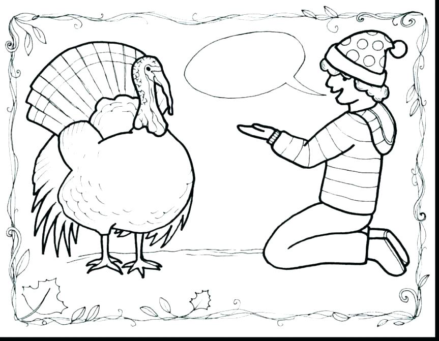 863x671 Thanksgiving Turkey Coloring Page Printable Cute