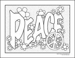 The Word Peace Coloring Pages At Getcolorings.com | Free Printable