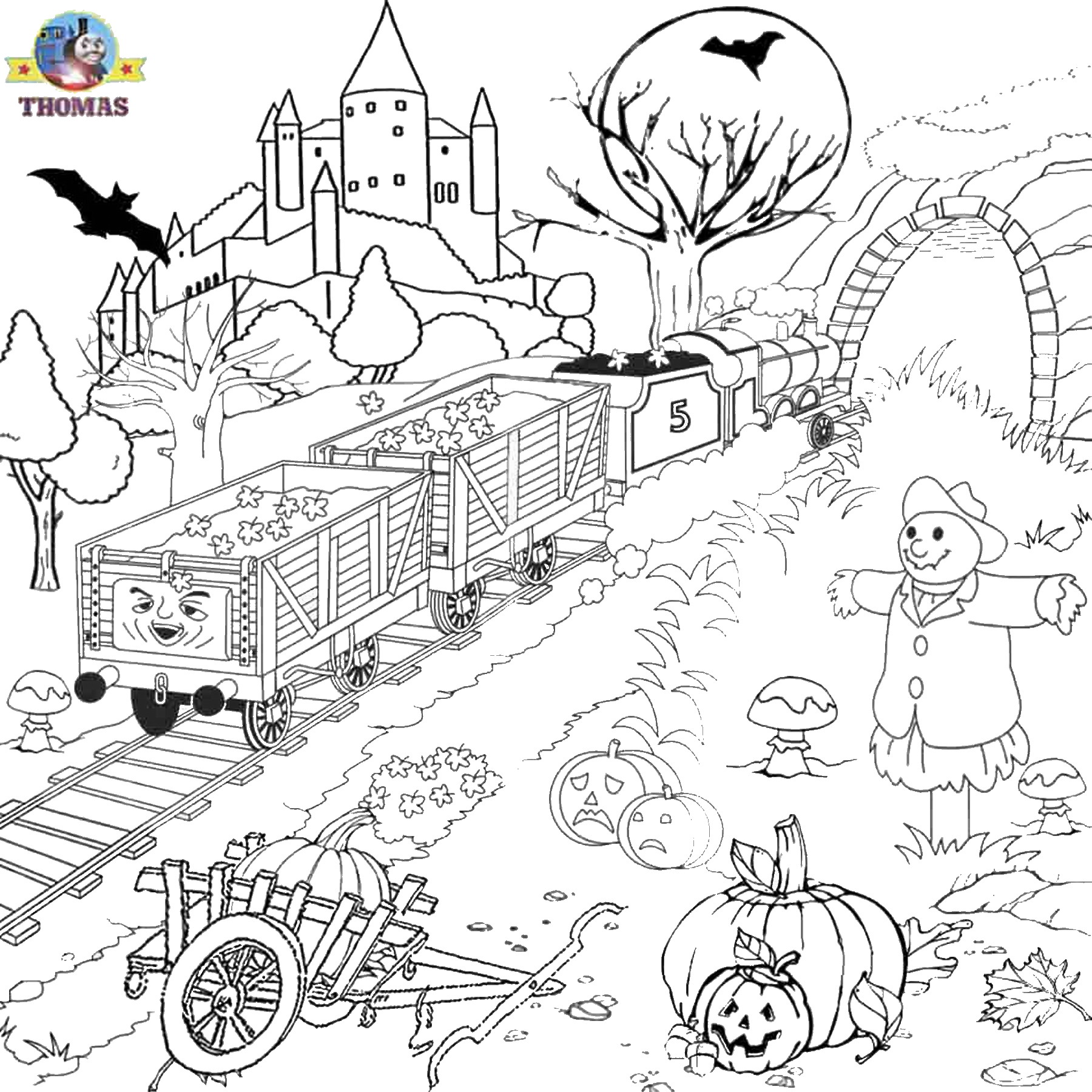 Thomas The Train Halloween Coloring Pages at GetColorings ...