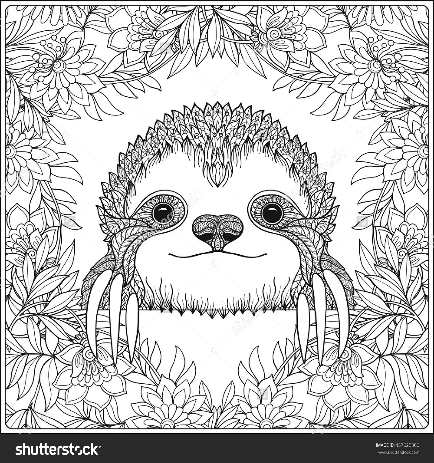 Free Coloring Pages Of Three Toed Sloth | Dog Breeds Picture
